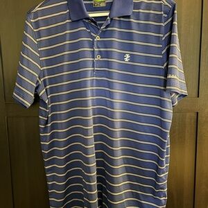 Izod Navy and White Striped Polo Shirt